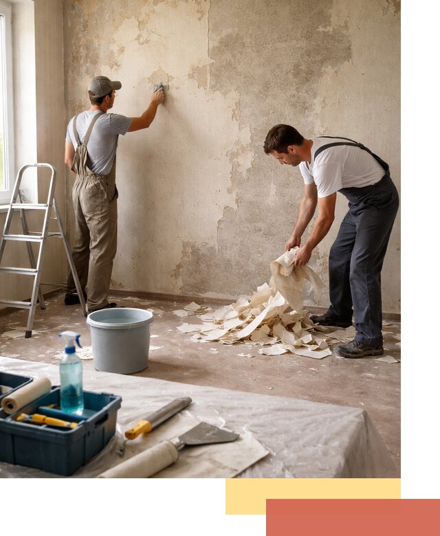 Снятие старых обоев в Выборге быстро и качественно