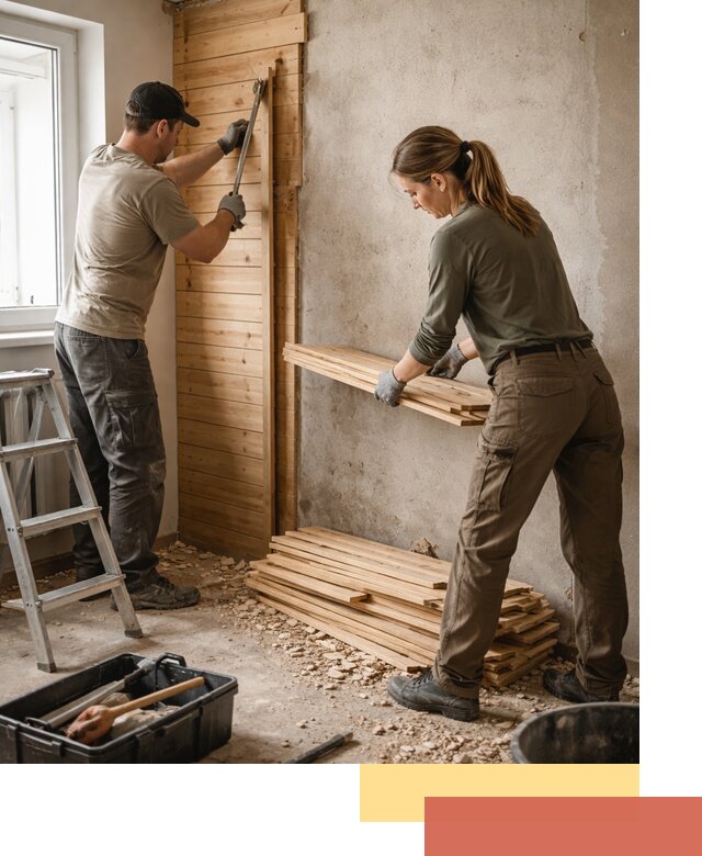 Демонтаж вагонки со стен в Выборге — профессиональный демонтаж