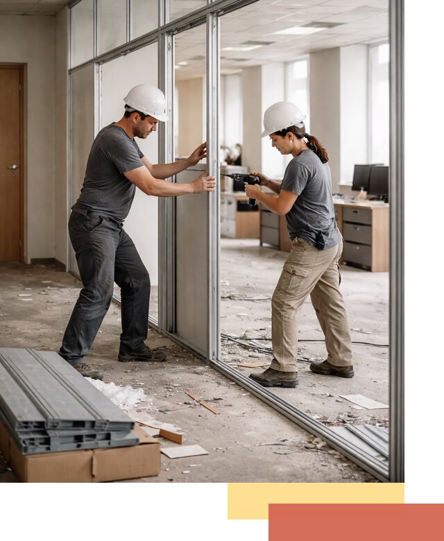 Демонтаж алюминиевых перегородок в Выборге быстро и аккуратно