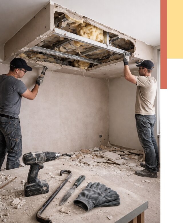 Демонтаж короба из гипсокартона в Выборге от 1554 руб. — быстро и недорого | ОТДЕЛОЧНИК-Вбр