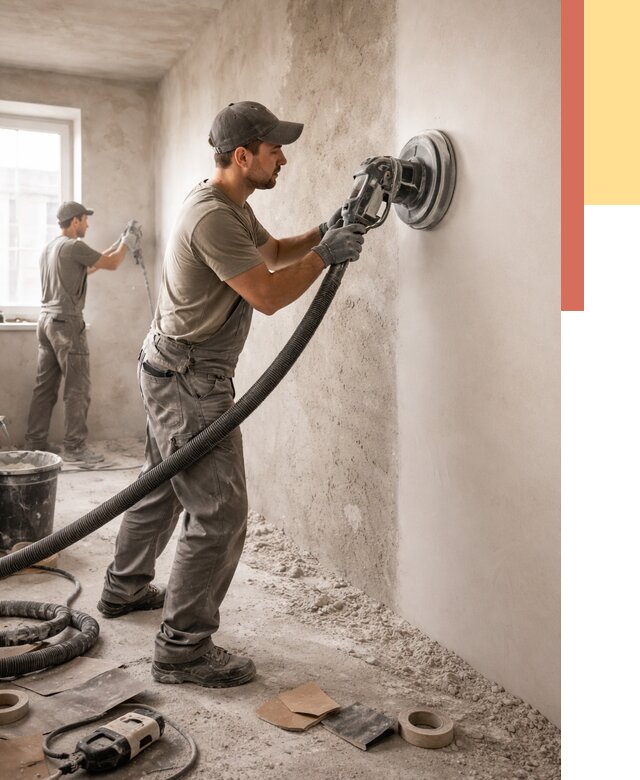 Шлифовка стен в Выборге от 1227 руб/м2 — быстро и недорого | ОТДЕЛОЧНИК-Вбр