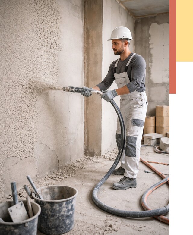 Машинная штукатурка стен в Выборге под ключ от 6644 руб./м2 | ОТДЕЛОЧНИК-Вбр