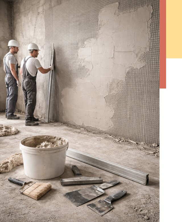 Штукатурка стен по сетке в Выборге от 5622 руб./м2 — быстро и недорого | ОТДЕЛОЧНИК-Вбр