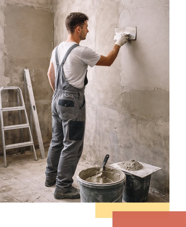 Штукатурка стен в ванной под ключ в Выборге