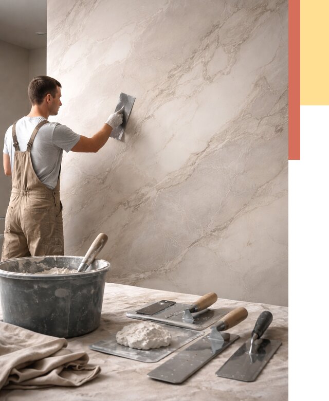 Декоративная штукатурка под мрамор в Выборге от 2862 руб./м² — быстро и недорого | ОТДЕЛОЧНИК-Вбр