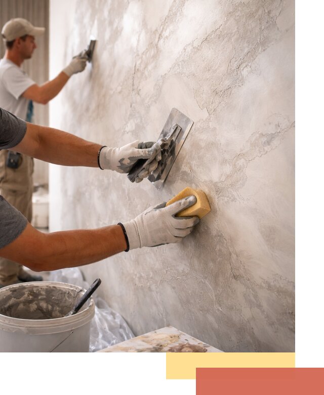 Декоративная штукатурка под мрамор в Выборге для стен и потолков