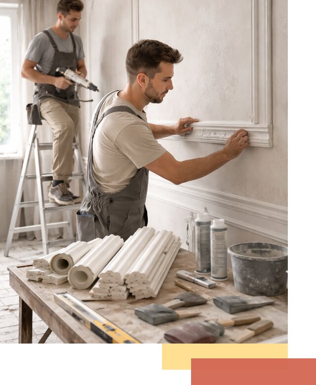 Монтаж лепнины на стены в Выборге профессионально и качественно