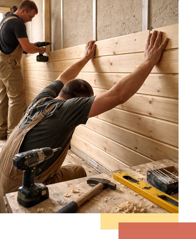 Монтаж деревянной вагонки на стены в Выборге быстро и качественно