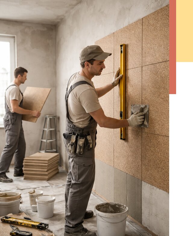 Монтаж пробковых панелей на стены в Выборге от 3577 руб. — ОТДЕЛОЧНИК-Вбр