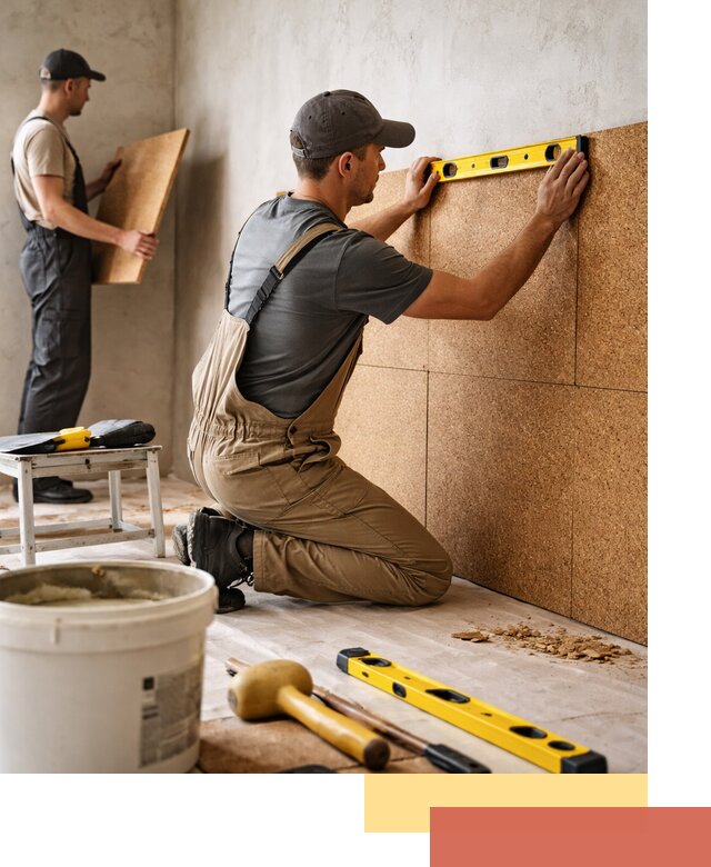 Монтаж пробковых панелей на стены в Выборге быстро и качественно