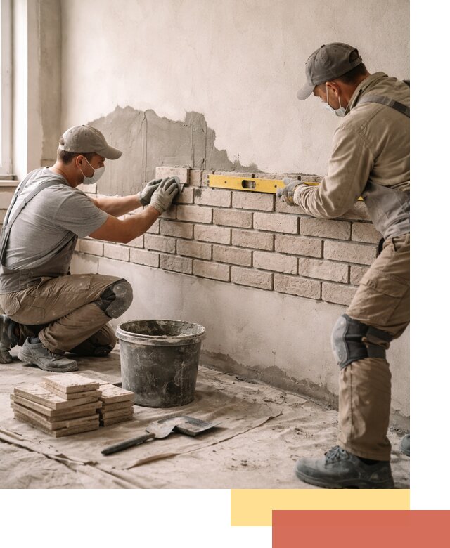 Монтаж декоративного кирпича профессионально в Выборге