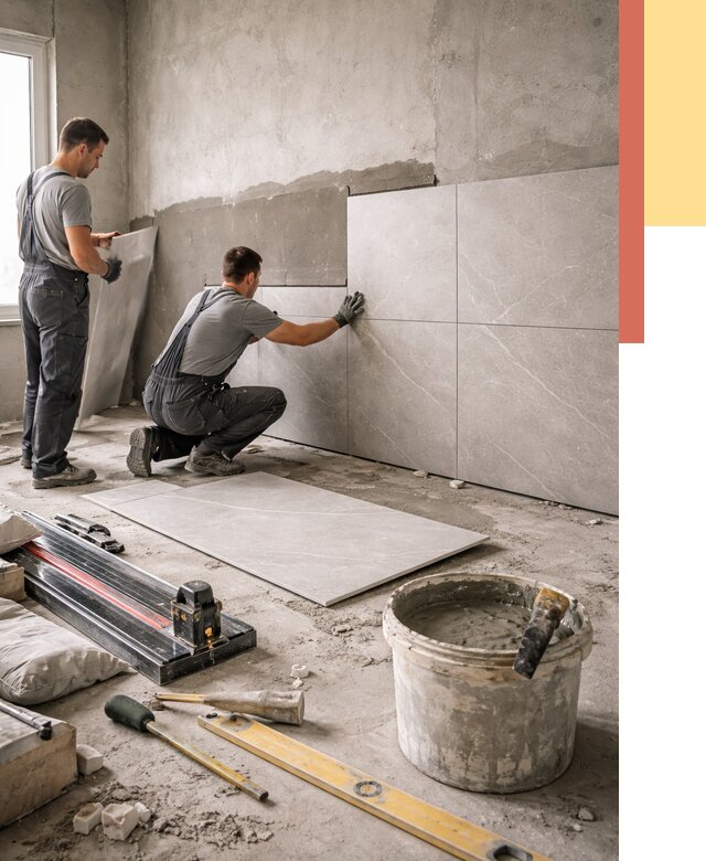 Облицовка стен керамогранитом в Выборге от 4293 руб./м² — услуги под ключ | ОТДЕЛОЧНИК-Вбр