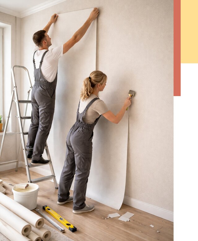 Поклейка флизелиновых обоев в Выборге от 6133 руб. | Быстро и недорого — ОТДЕЛОЧНИК-Вбр