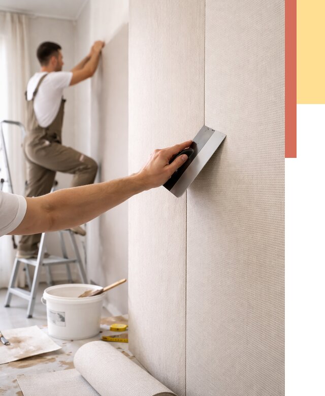 Поклейка текстильных обоев в Выборге от 4599 руб. под ключ | ОТДЕЛОЧНИК-Вбр