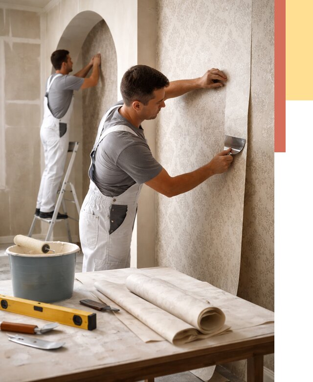 Поклейка обоев на сложные стены в Выборге от 2862 руб. под ключ | ОТДЕЛОЧНИК-Вбр