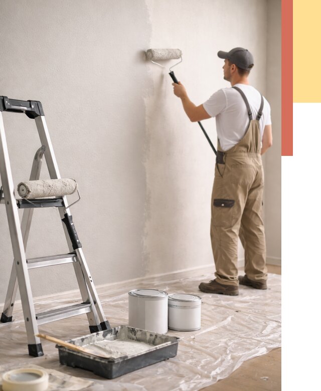 Покраска стен латексной краской в Выборге от 4599 руб. за м2 | ОТДЕЛОЧНИК-Вбр