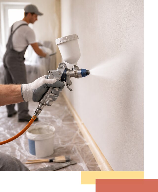 Покраска стен краскопультом в Выборге быстро и качественно