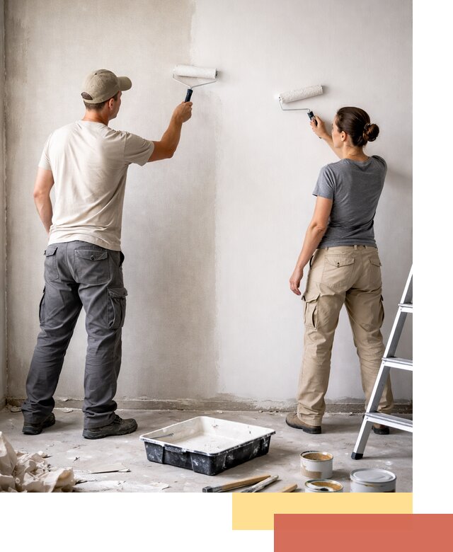 Окраска стен по стеклохолсту в Выборге качественно и долговечно