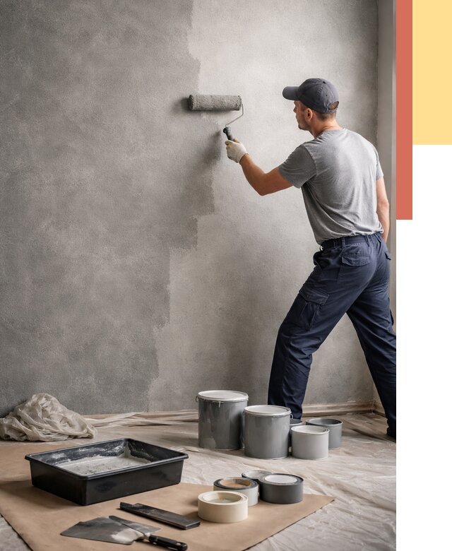 Покраска стен под бетон в Выборге от 664 руб. за м2 — быстро и недорого | ОТДЕЛОЧНИК-Вбр