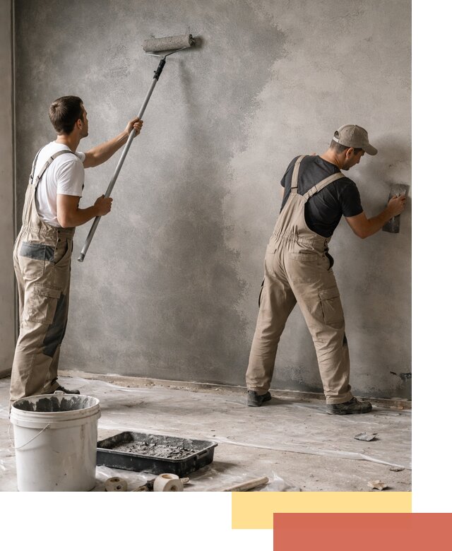 Покраска стен под бетон в Выборге профессионально и недорого