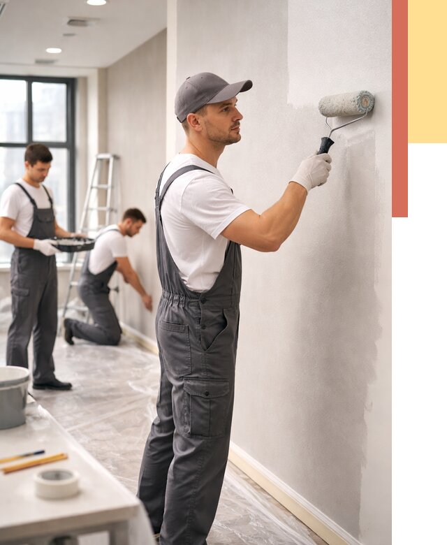 Покраска стен в офисе в Выборге от 8688 руб. — быстро и недорого | ОТДЕЛОЧНИК-Вбр