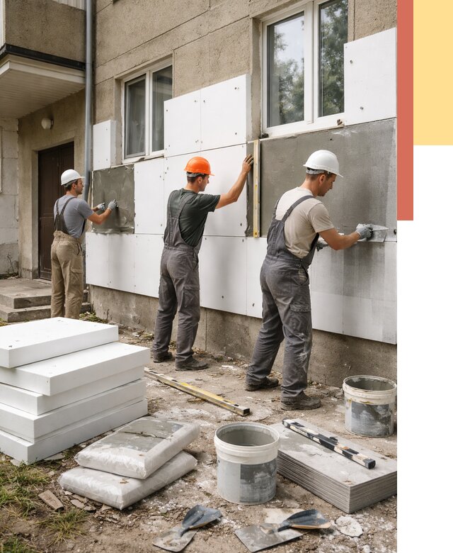 Утепление стен пенопластом в Выборге от 1789 руб. — недорого и под ключ | ОТДЕЛОЧНИК-Вбр