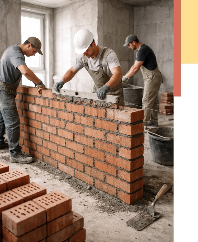 Кладка перегородок из кирпича в Выборге от 3577 руб. за м² | ОТДЕЛОЧНИК-Вбр