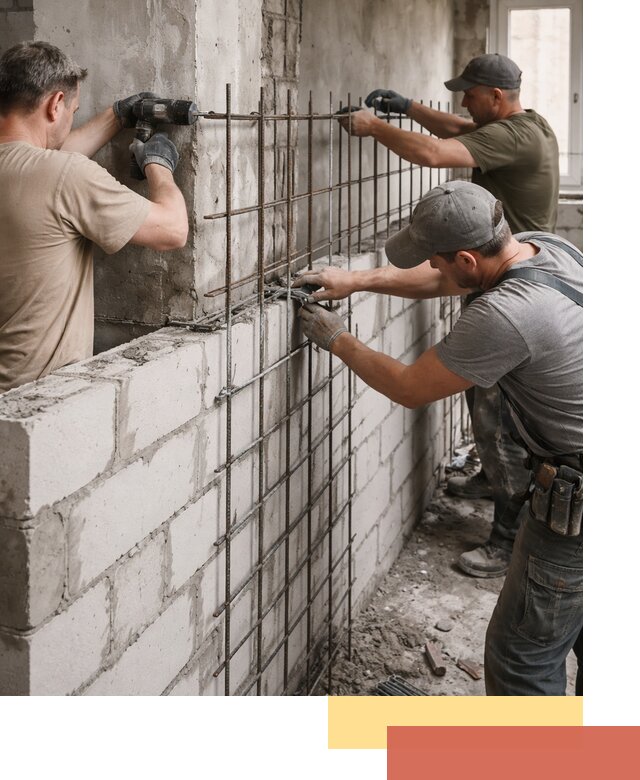 Армирование кладки перегородок в Выборге профессионально и надёжно