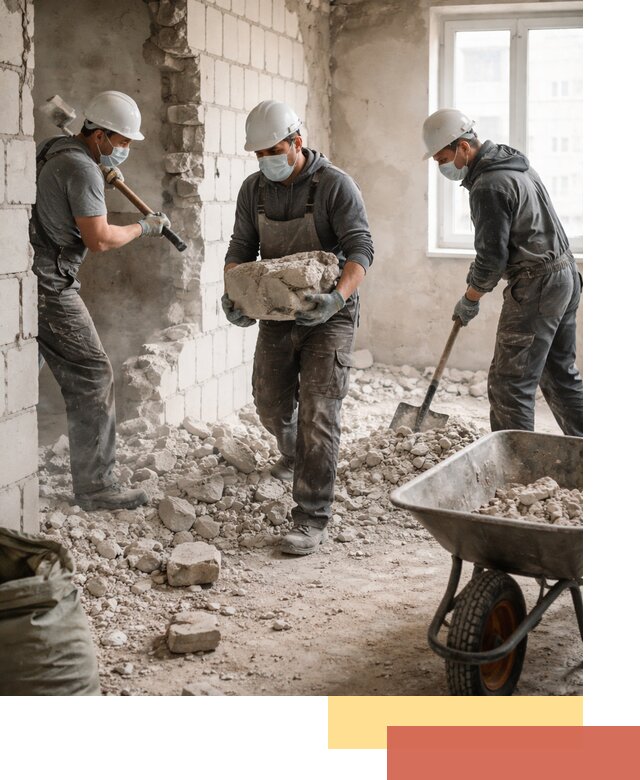 Демонтаж блочных перегородок в Выборге быстро и аккуратно