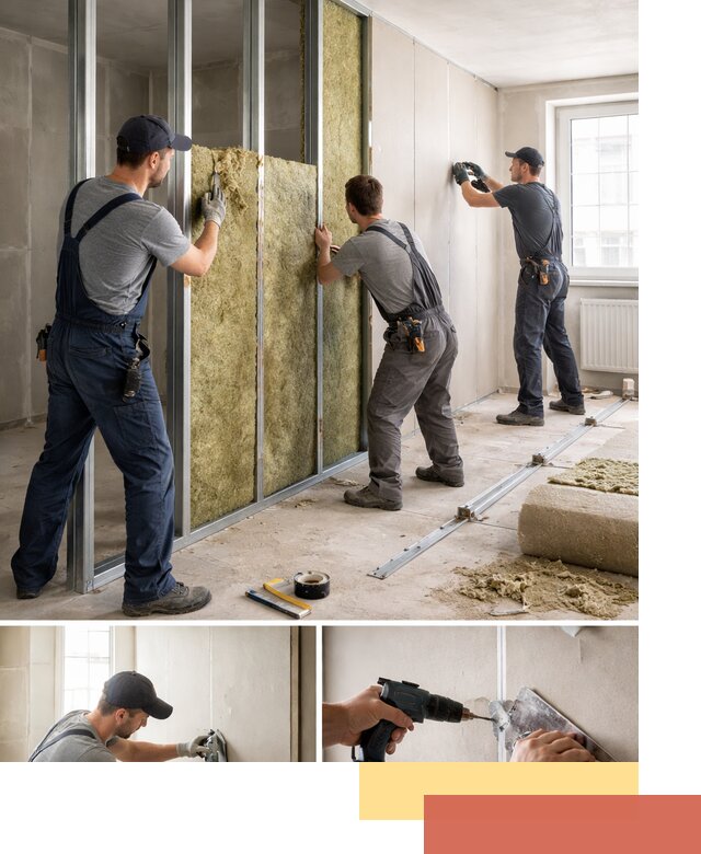 Перегородка из гипсокартона с шумоизоляцией в Выборге — монтаж под ключ