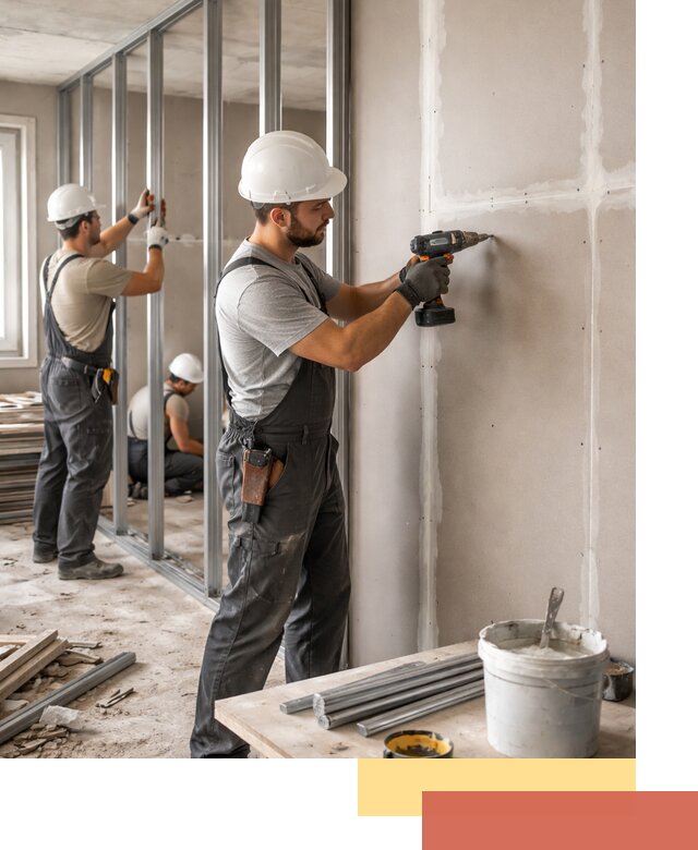 Перегородки из огнестойкого гипсокартона в Выборге под ключ