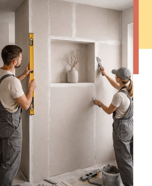 Перегородка из гипсокартона с нишей в Выборге от 3322 руб. под ключ | ОТДЕЛОЧНИК-Вбр