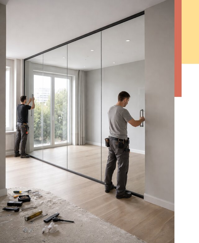 Изготовление стеклянных перегородок в Выборге от 12623 руб. под ключ | ОТДЕЛОЧНИК-Вбр