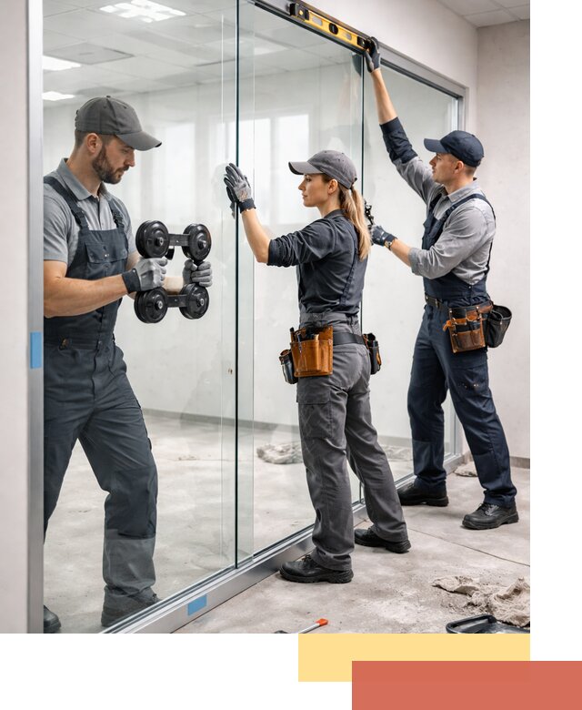 Профессиональный монтаж стеклянных перегородок в Выборге