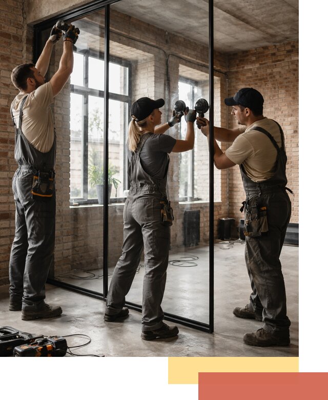 Стеклянные перегородки лофт — изготовление и монтаж в Выборге