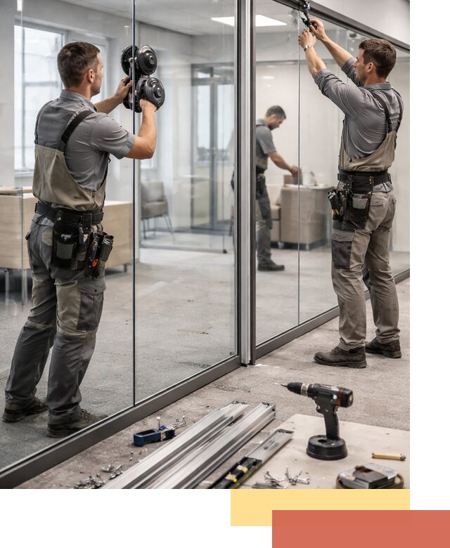 Стеклянные офисные перегородки под ключ в Выборге