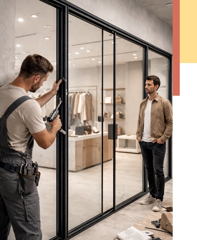 Стеклянные перегородки для магазинов в Выборге от 8381 руб. под ключ | ОТДЕЛОЧНИК-Вбр