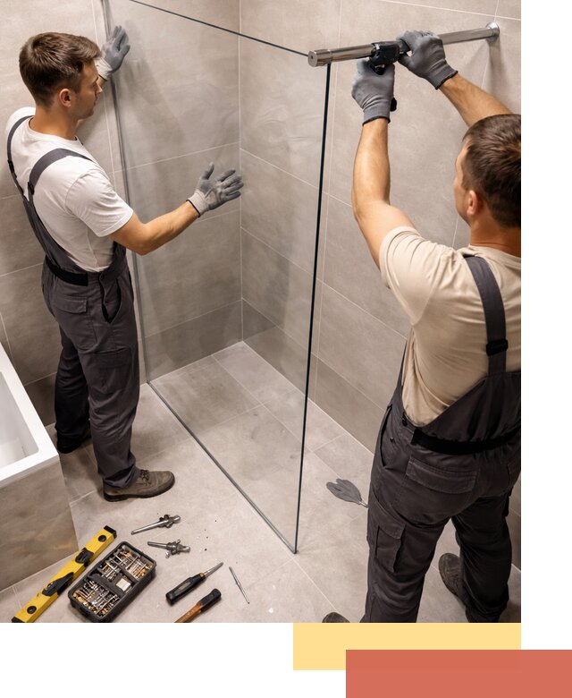 Стеклянные перегородки для душа в Выборге — изготовление и монтаж