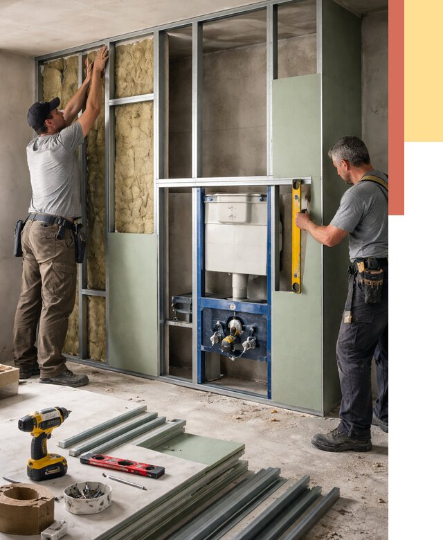 Установка сантехнических перегородок в Выборге от 8688 руб. | ОТДЕЛОЧНИК-Вбр