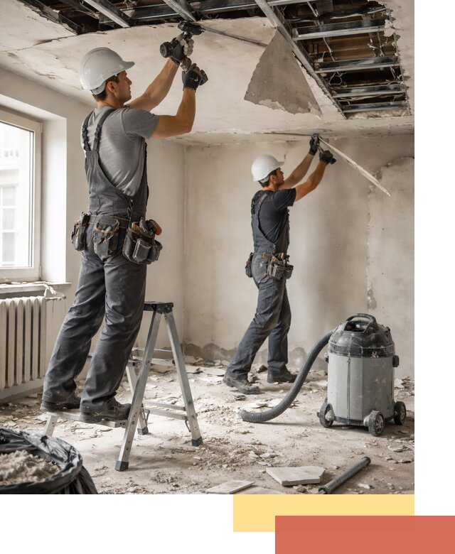 Демонтаж гипсокартонного потолка в Выборге быстро и аккуратно