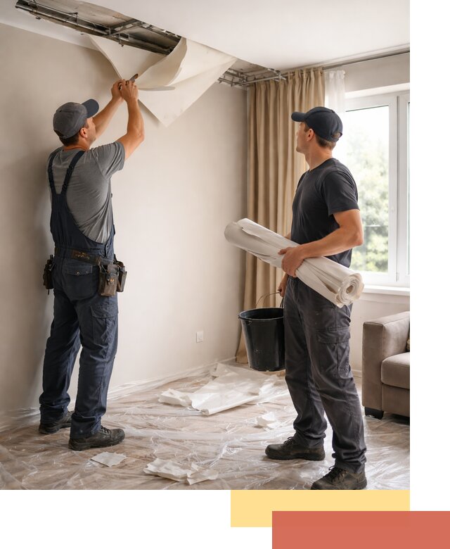 Демонтаж натяжного потолка в Выборге быстро и аккуратно