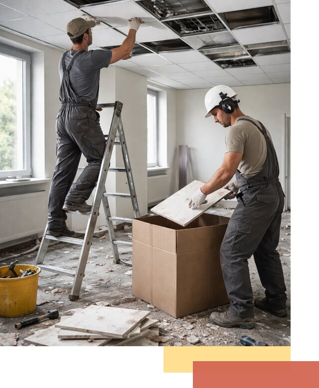 Демонтаж потолочной плитки в Выборге быстро и аккуратно