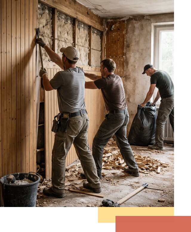 Демонтаж вагонки и вывоз материалов в Выборге