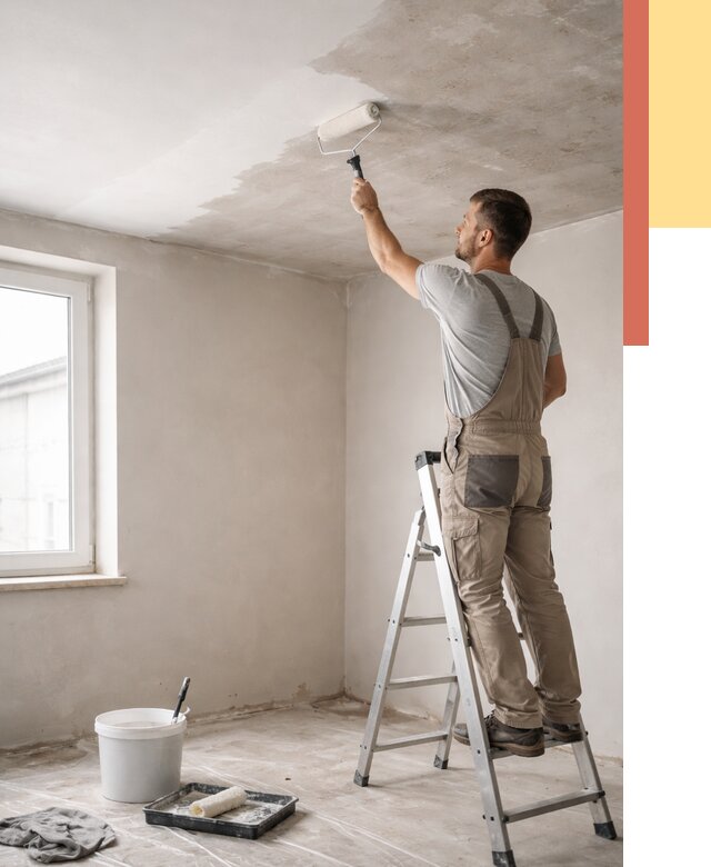 Грунтовка потолка в Выборге от 2555 руб. — быстро и недорого | ОТДЕЛОЧНИК-Вбр