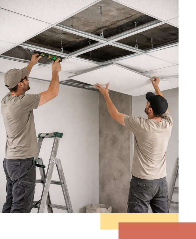 Монтаж потолка Армстронг под ключ в Выборге