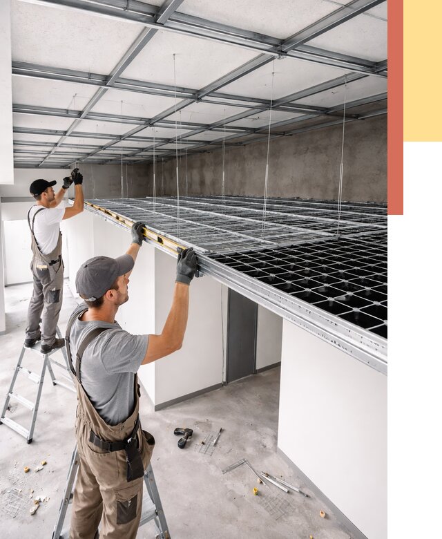 Монтаж потолка грильято в Выборге от 460 руб./м² — быстрая сборка под ключ | ОТДЕЛОЧНИК-Вбр