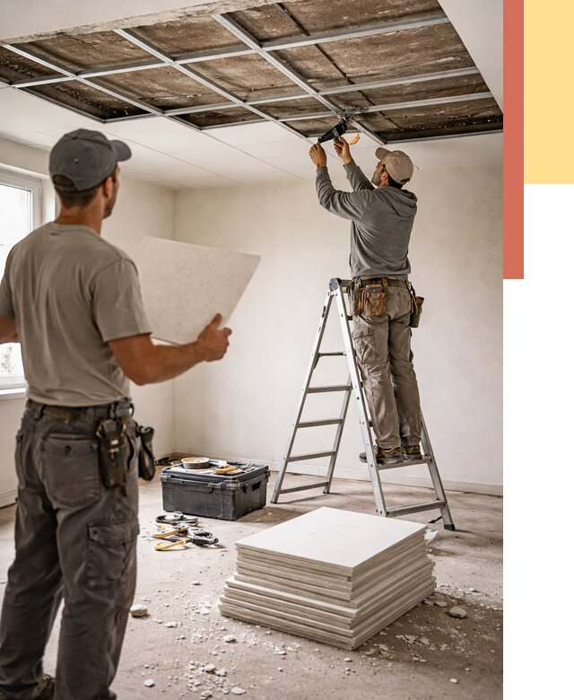 Замена плит подвесного потолка в Выборге от 1789 руб. быстро и недорого | ОТДЕЛОЧНИК-Вбр