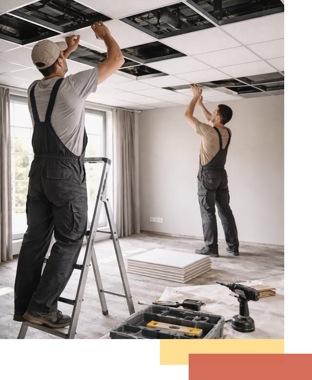 Замена плит подвесного потолка в Выборге быстро и качественно