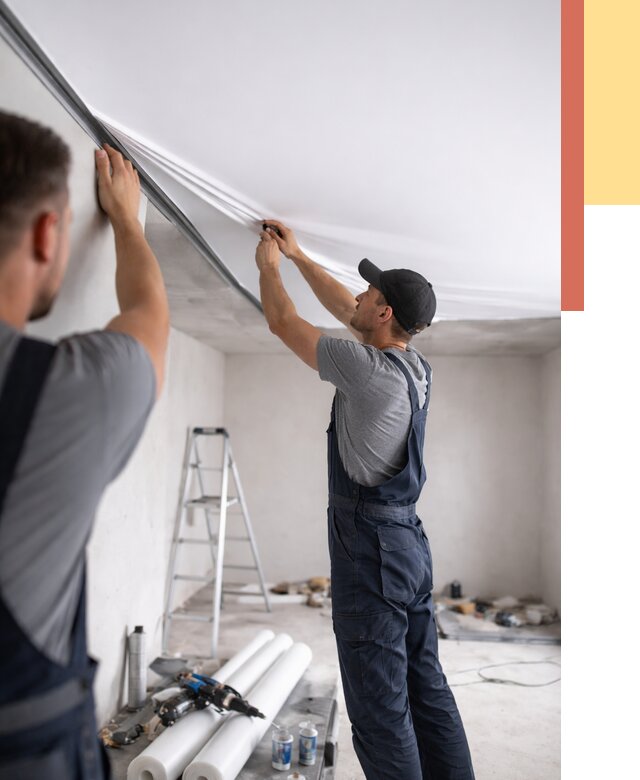 Монтаж матового натяжного потолка в Выборге от 4599 руб./м² — быстро и недорого | ОТДЕЛОЧНИК-Вбр