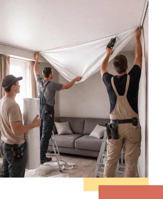 Монтаж сатинового натяжного потолка в Выборге качественно и быстро